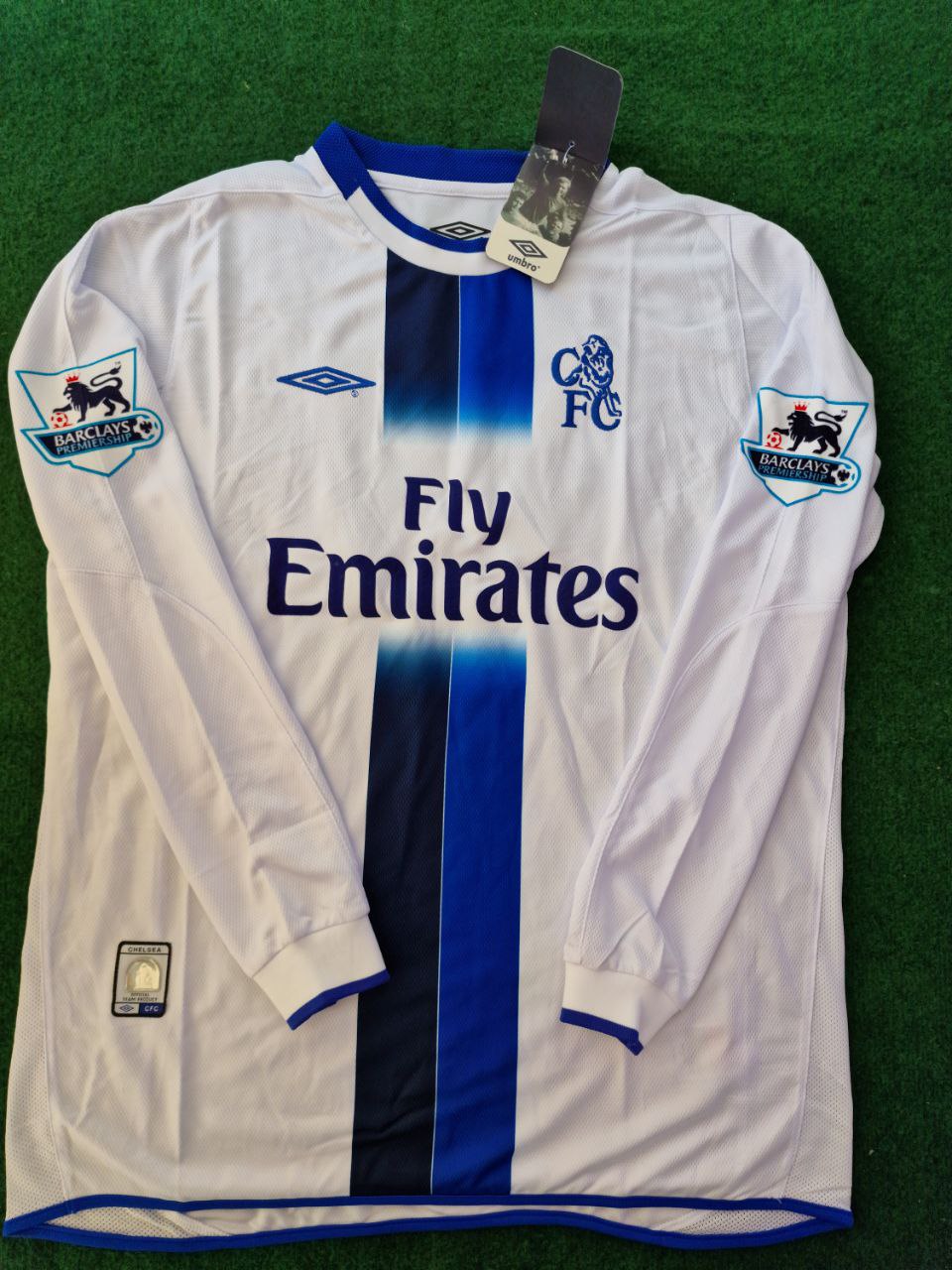2004 Claude Makelele 4 Chelsea Away Retro White Long Sleeve Football Jersey – 11