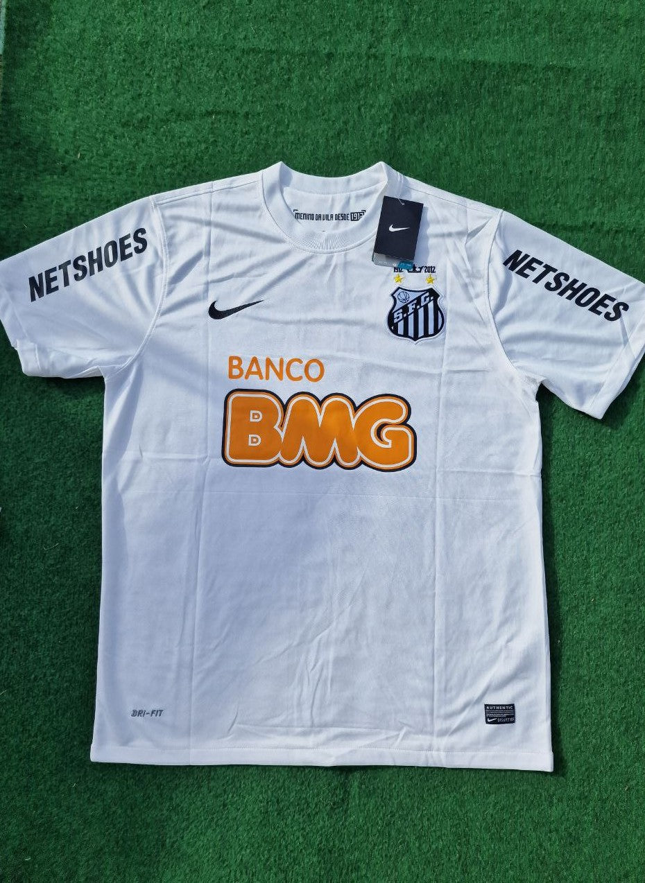 Neymar Jr Santos FC White Retro Football Jersey – Front View