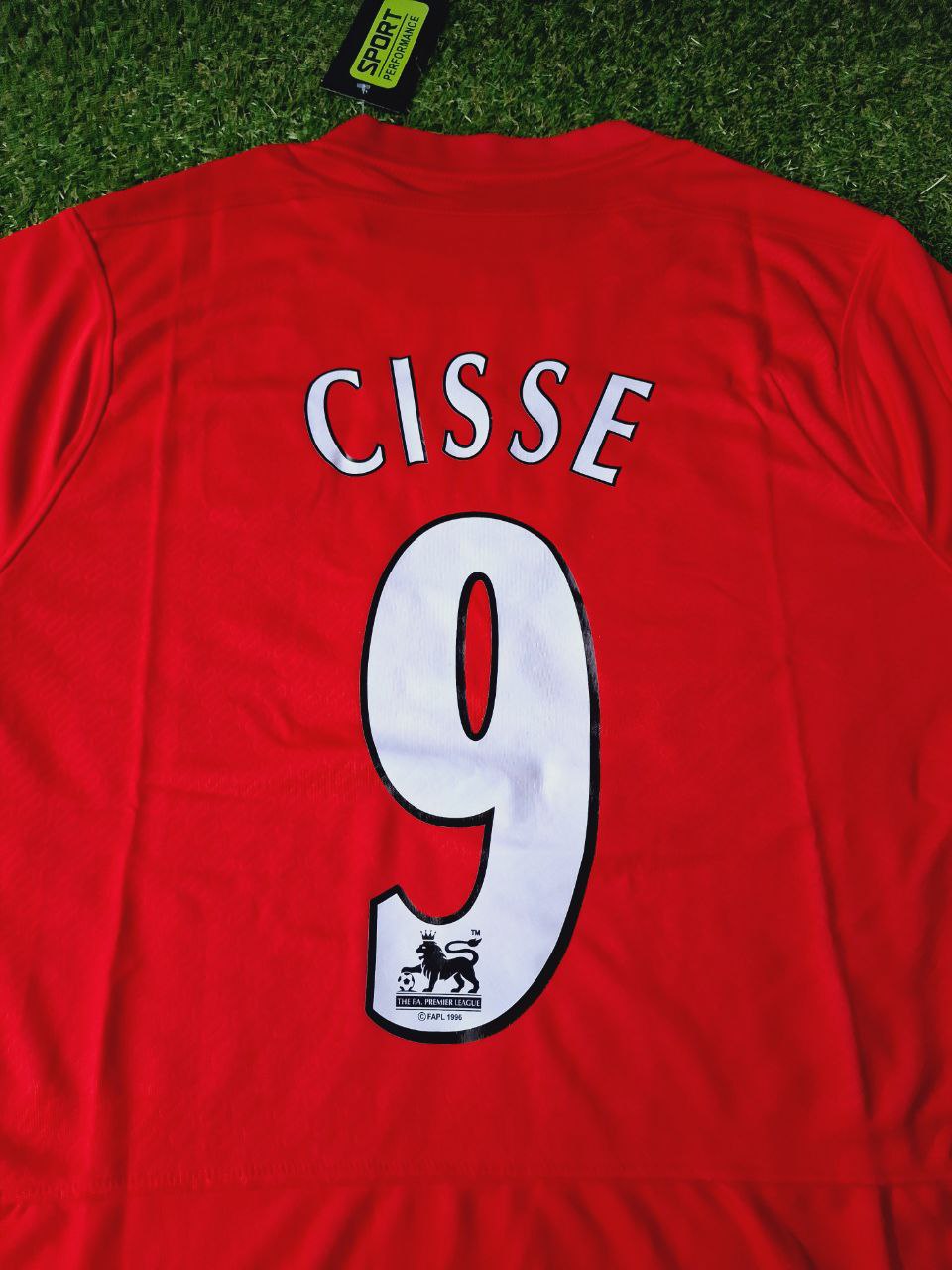 Djibril Cissé 9 – Liverpool 2005 Champions League Final Red Retro Jersey – Detailed View