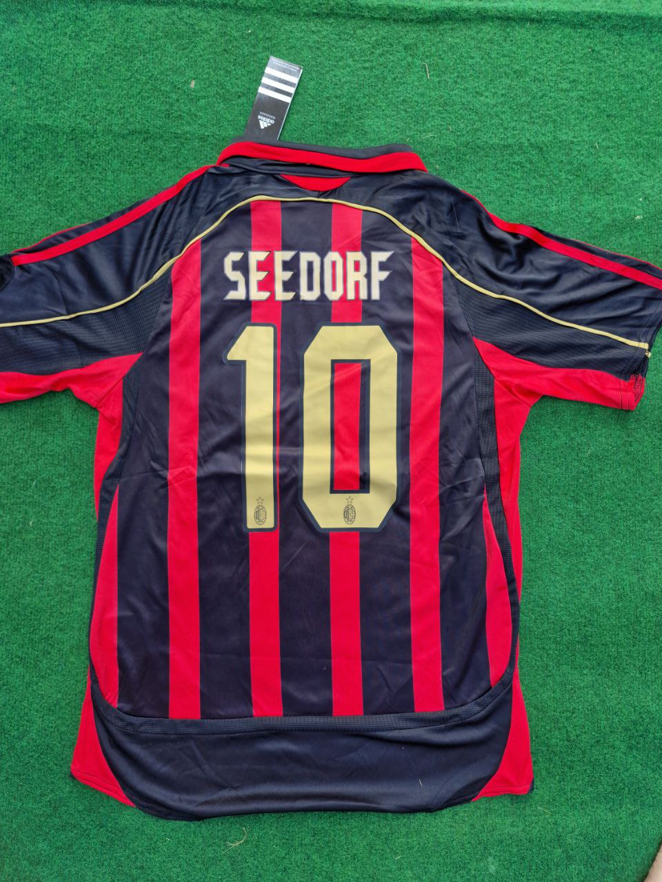 Clarence Seedorf 10 – AC Milan 2008-2009 Home Gold Printing Retro Kit Jersey – | | – 8