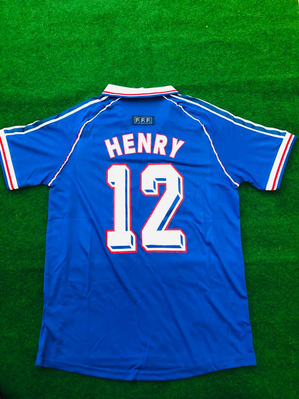 Thierry Henry France 1998 World Cup Retro Football Jersey – 4