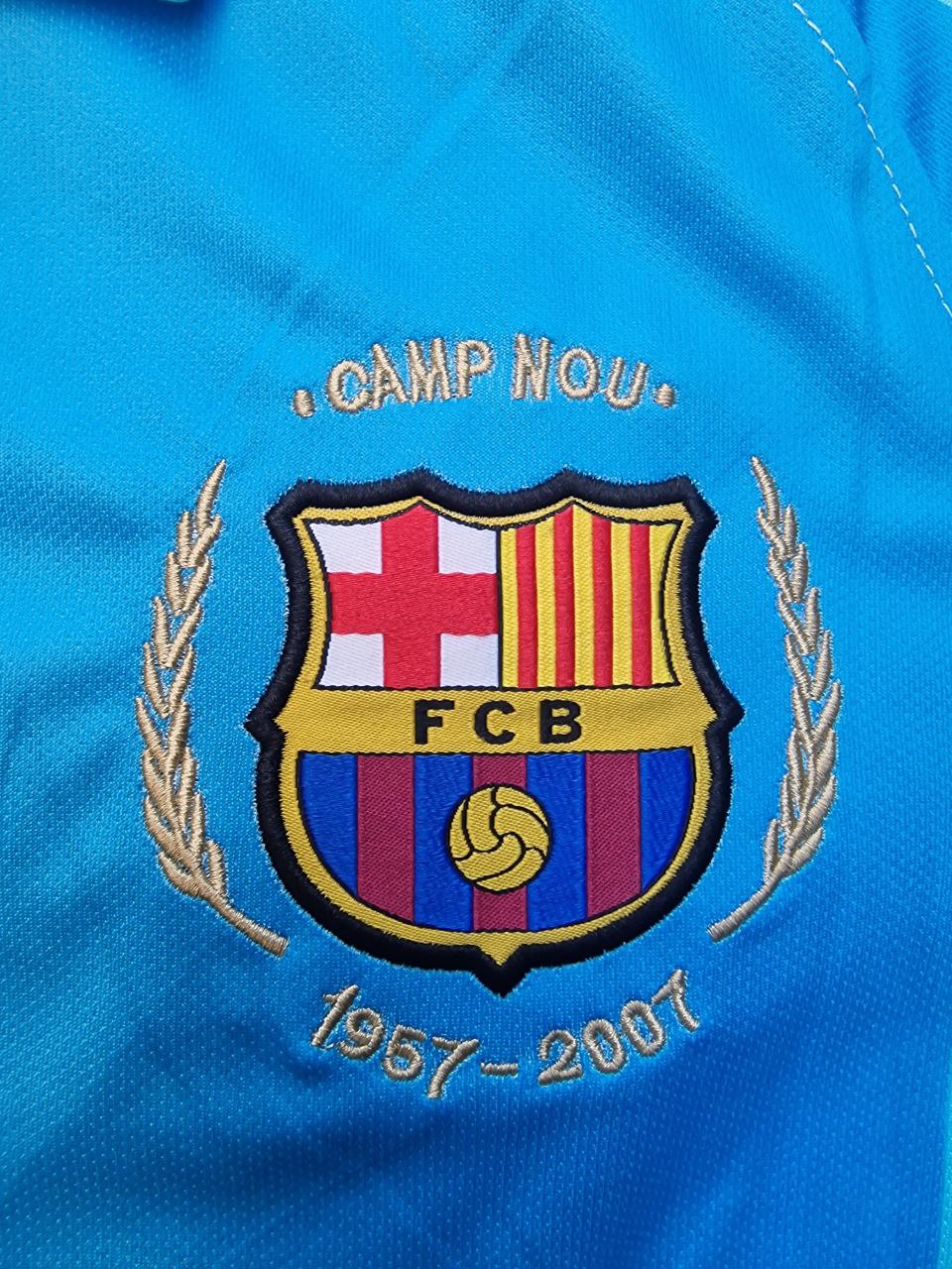 2007 Lionel Messi Barcelona 2008 Light Blue Yellow Number 19 Retro Football Jersey – 5