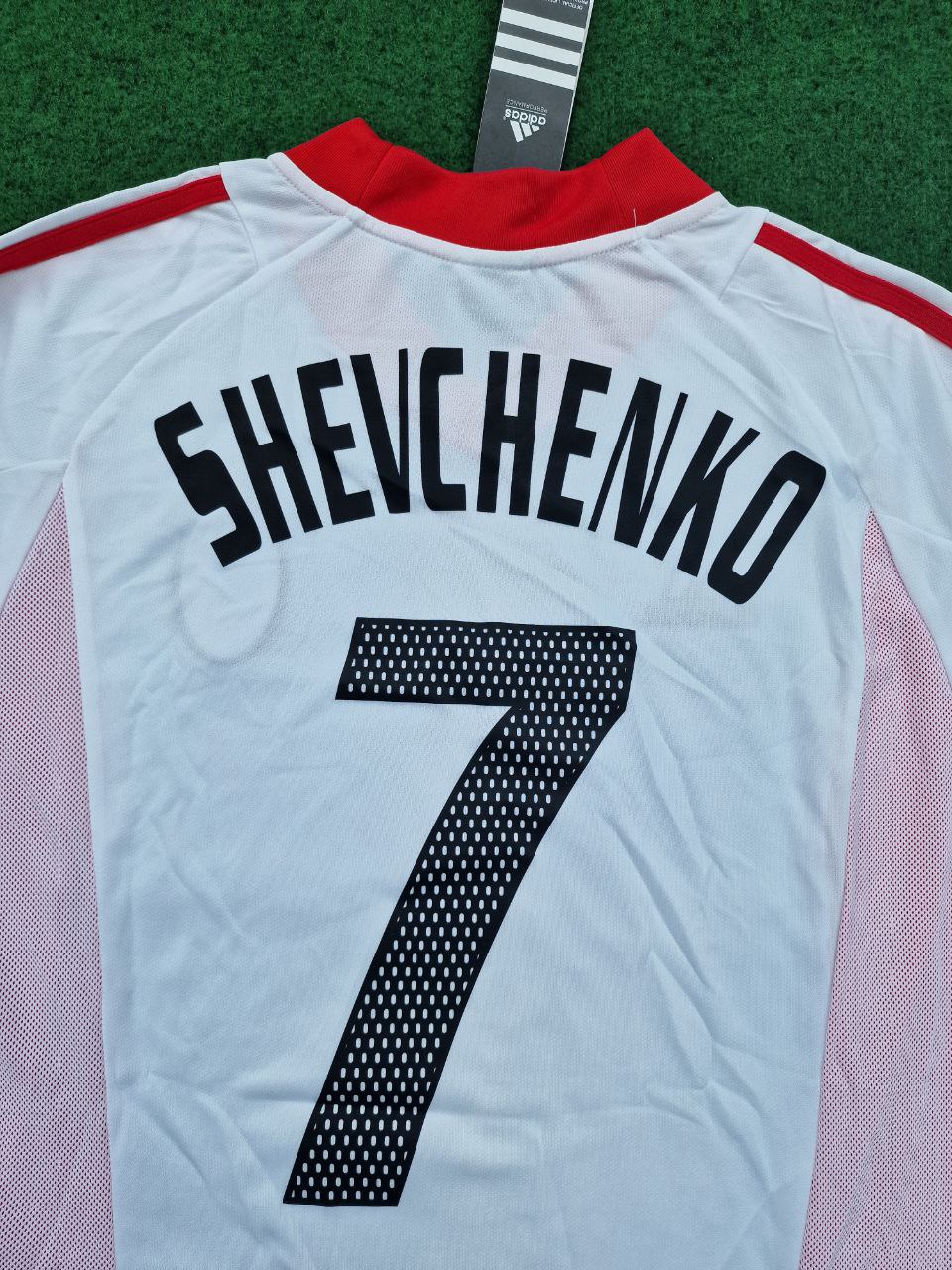 Andriy Shevchenko AC Milan 2003 Champions League Final Old Trafford White Retro Jersey – Detailed View