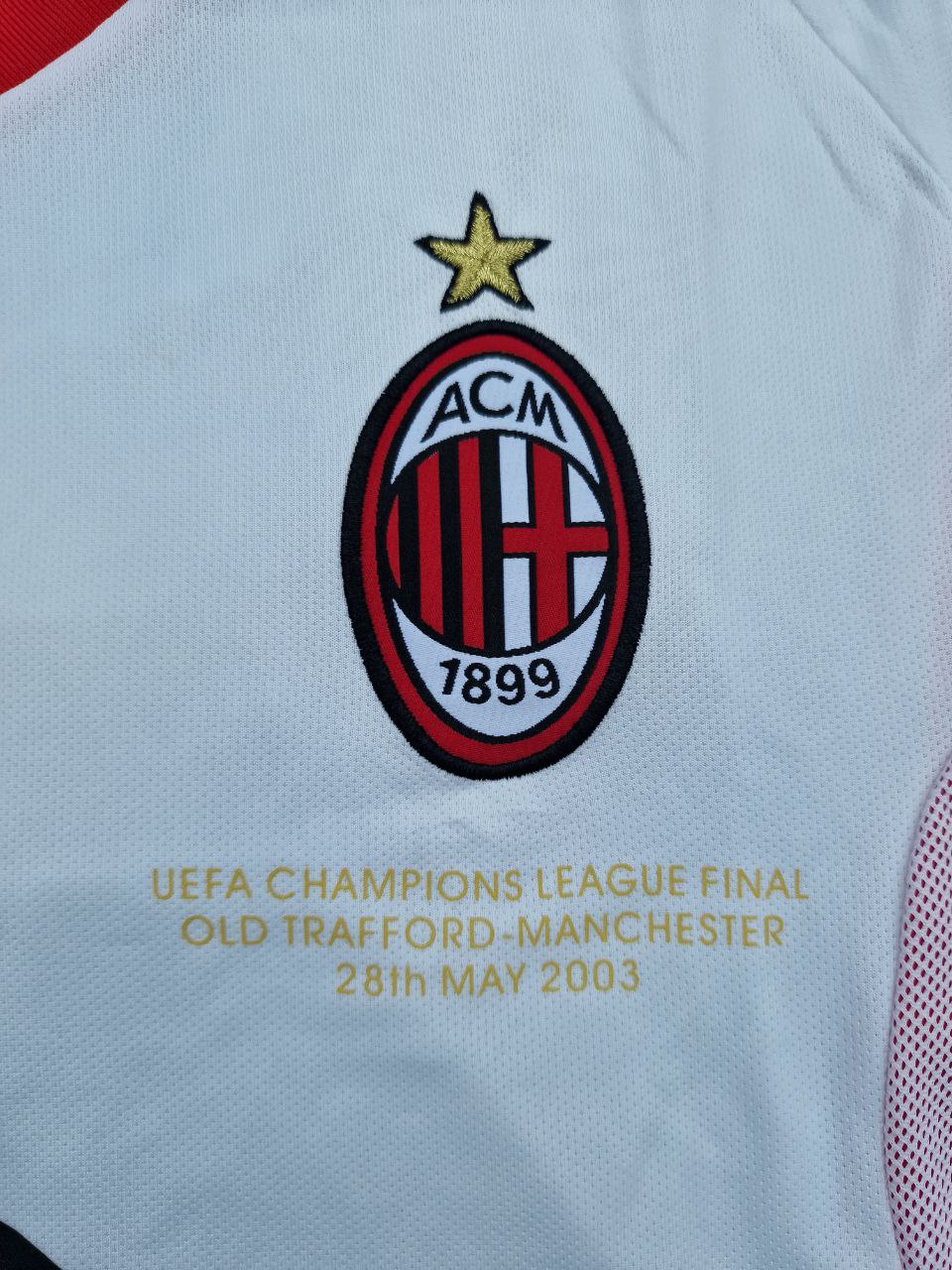 Filippo Inzaghi AC Milan 2003 Champions League Final White Retro Football Jersey – 4