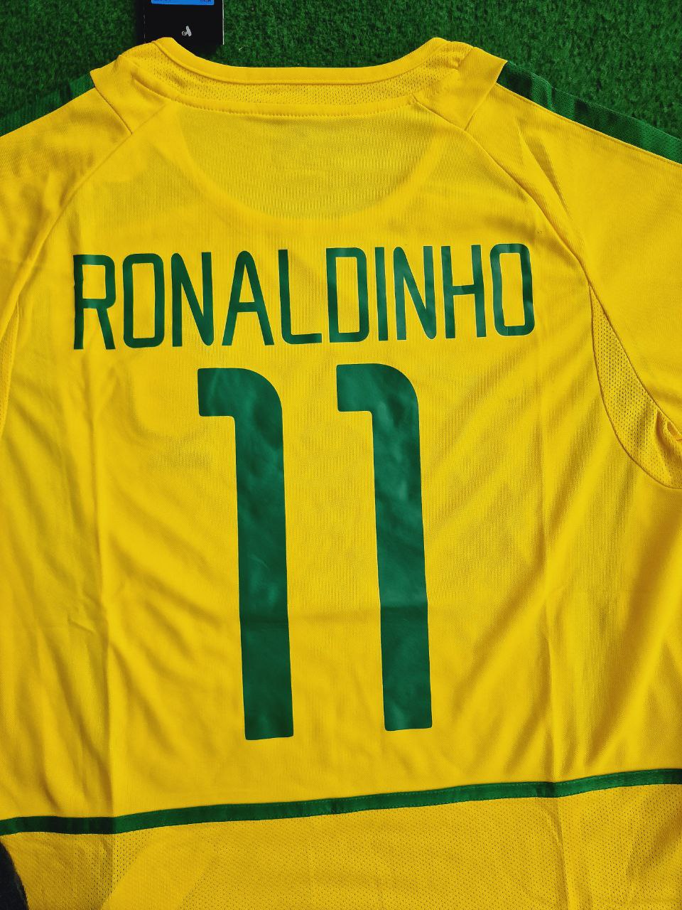 Ronaldinho Brazil 2002 World Cup Retro Football Jersey – 4