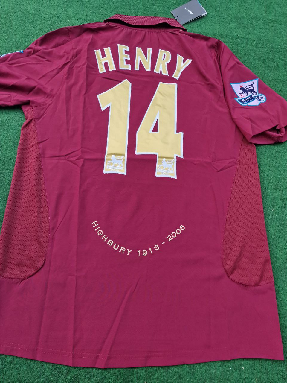 2006 Thierry Henry Arsenal Highbury Burguny Premier League Patch Retro Football Jersey – 6
