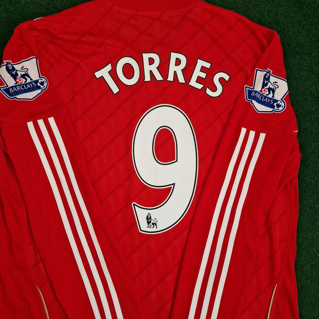 Fernando Torres Liverpool 2010 2012 Season Long Sleeves Red Retro Jersey – Detailed View