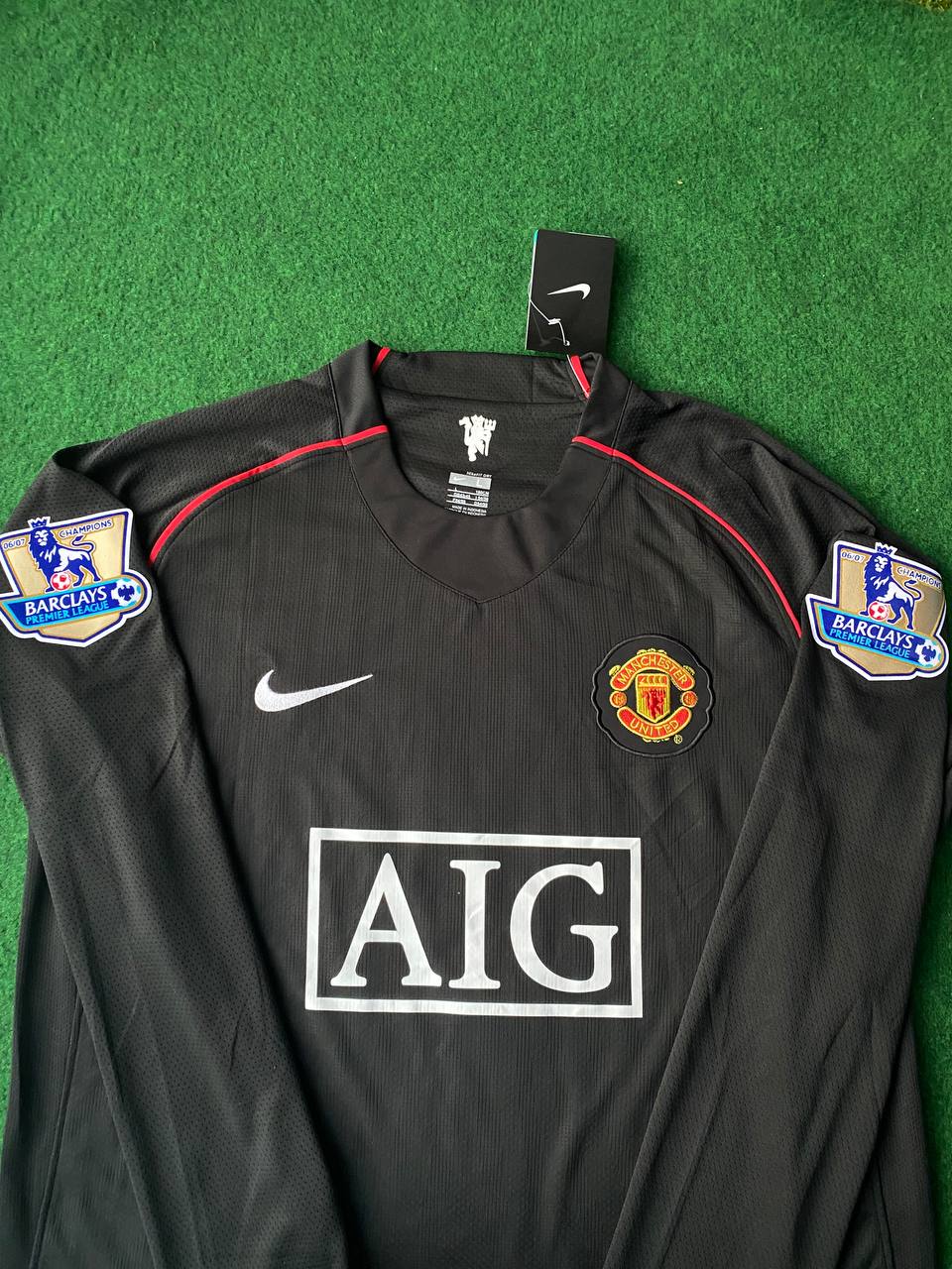 2007/08 Gary Neville Manchester United Black Retro Football Jersey – 4