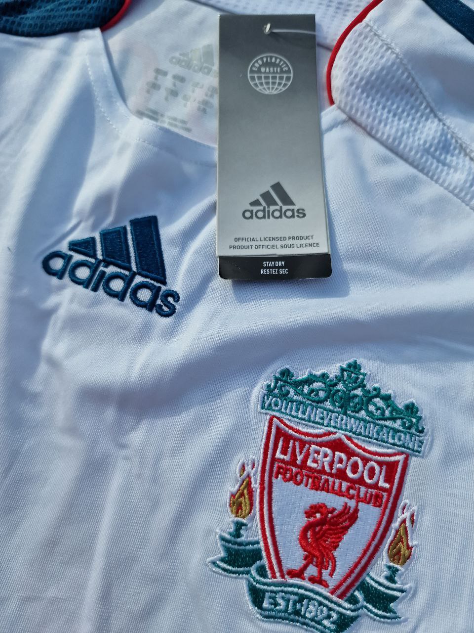 Steven Gerrard Liverpool 2007 White Blue Long Sleeve Retro Jersey – 7