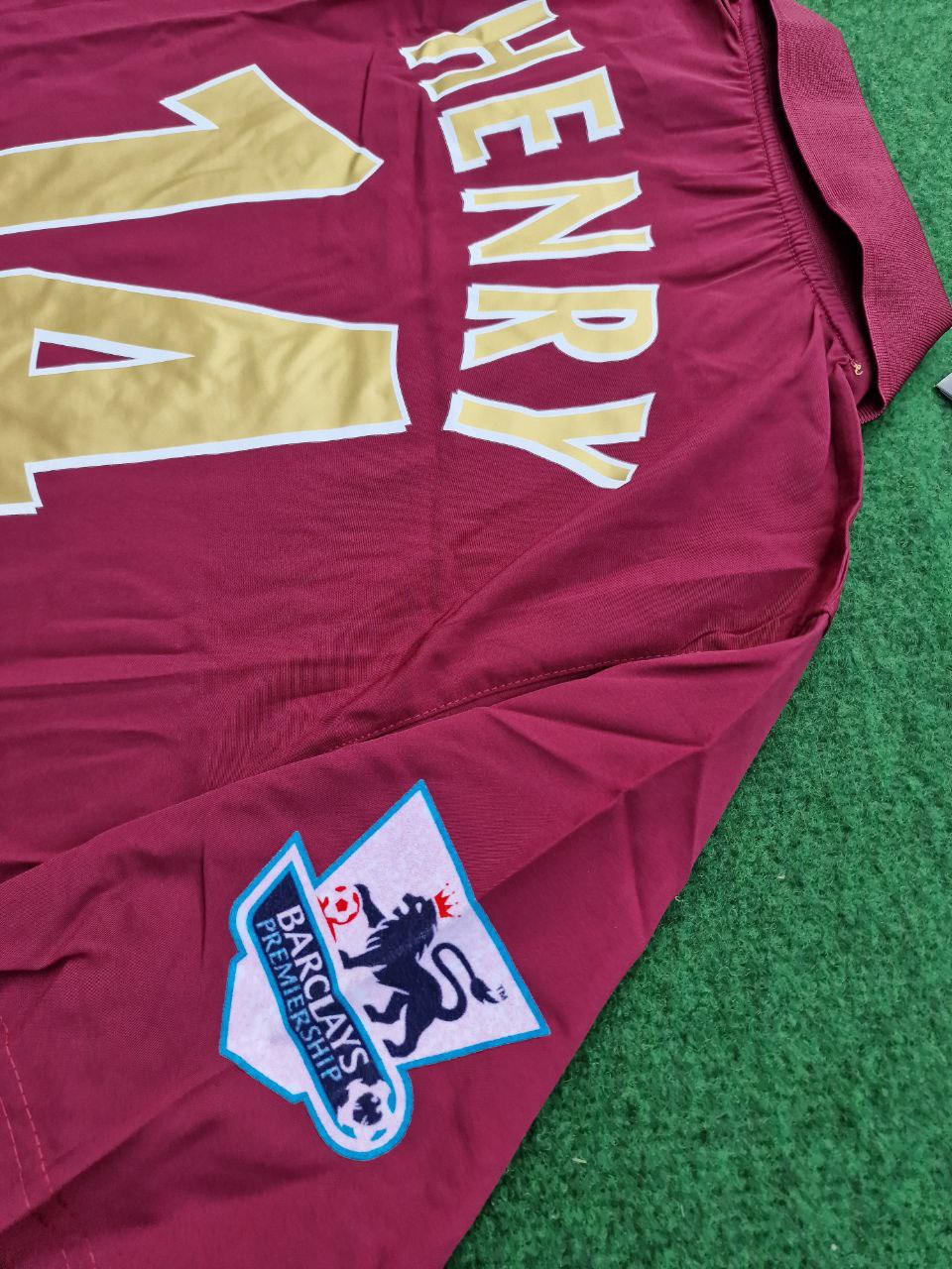 2006 Thierry Henry Arsenal Highbury Burguny Premier League Patch Retro Football Jersey – 4