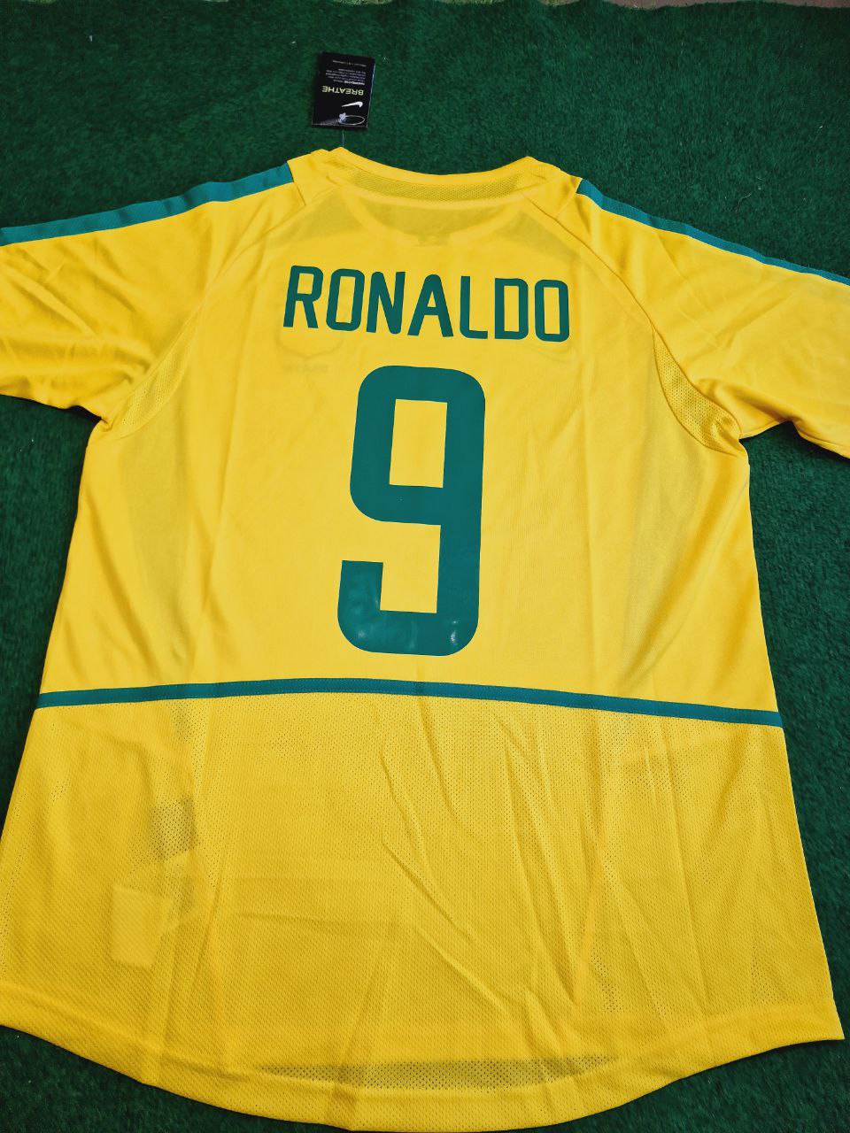 Ronaldo Nazario Brazil 2002 World Cup Yellow Retro Football Jersey – 6