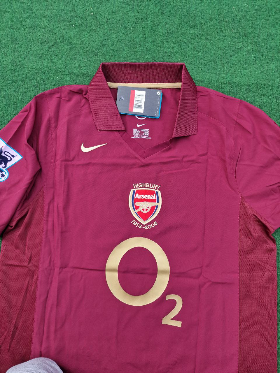 2006 Thierry Henry Arsenal Highbury Burguny Premier League Patch Retro Football Jersey – 8
