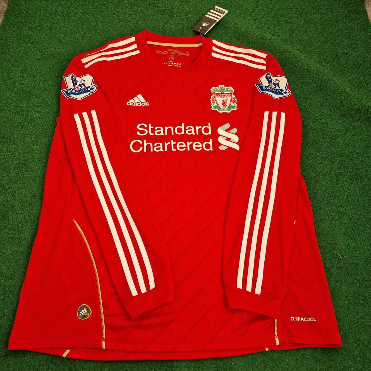 2010 Fabio Aurelio Liverpool 2012 Season Long Sleeves Red Retro Football Jersey – 5