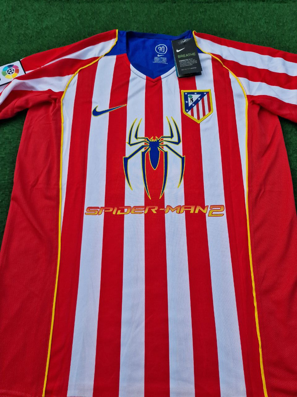 2004/05 Fernando Torres #9 Atlético Madrid Spider-Man Long Sleeve Retro Football Jersey – 5