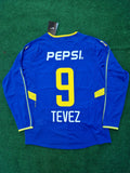Carlos Tevez Boca Juniors 2003 2004 Retro Long Sleeve Jersey – Back View