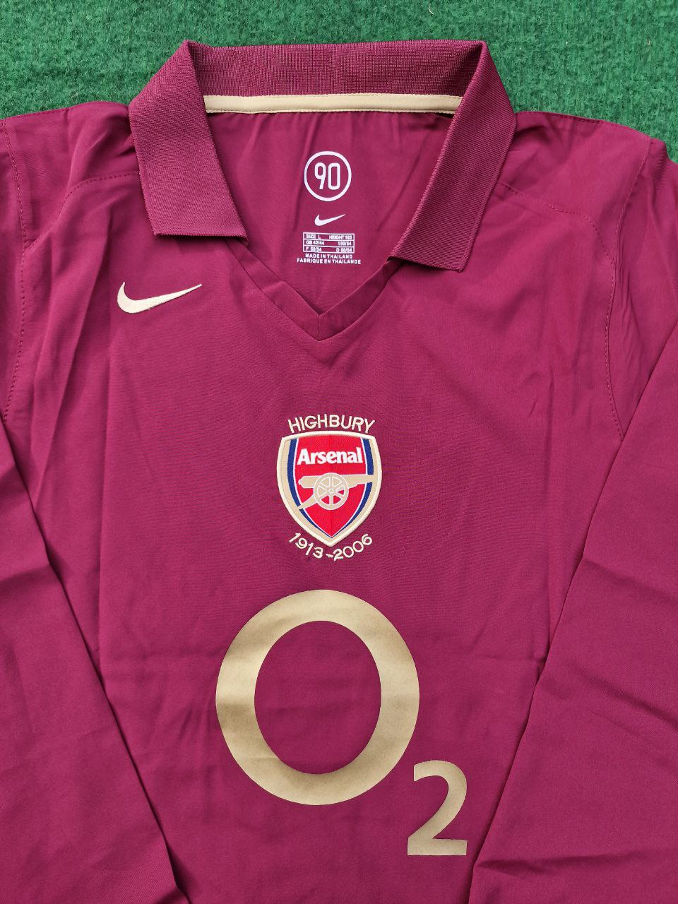 2006 Thierry Henry Arsenal Highbury Burguny Premier League Patch Retro Football Jersey – 12