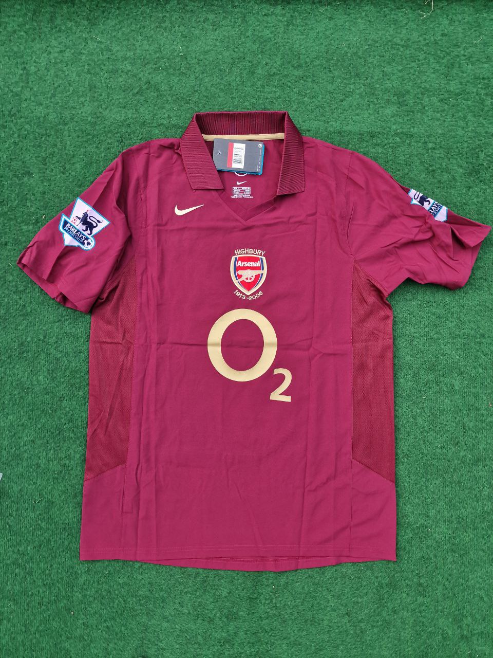 2006 Thierry Henry Arsenal Highbury Burguny Premier League Patch Retro Football Jersey – Front View
