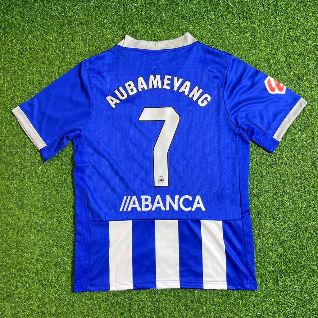 Pierre-Emerick Aubameyang Deportivo 2026/2027 New Season Home Blue White Football Jersey – Back View