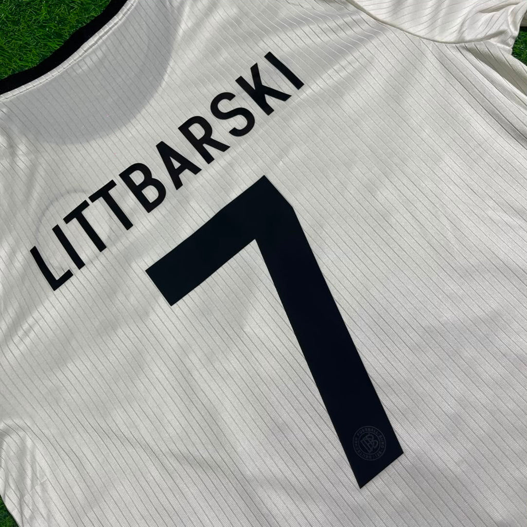 Germany 125 Year Special White Football Jersey – Pierre Littbarski – Detailed View
