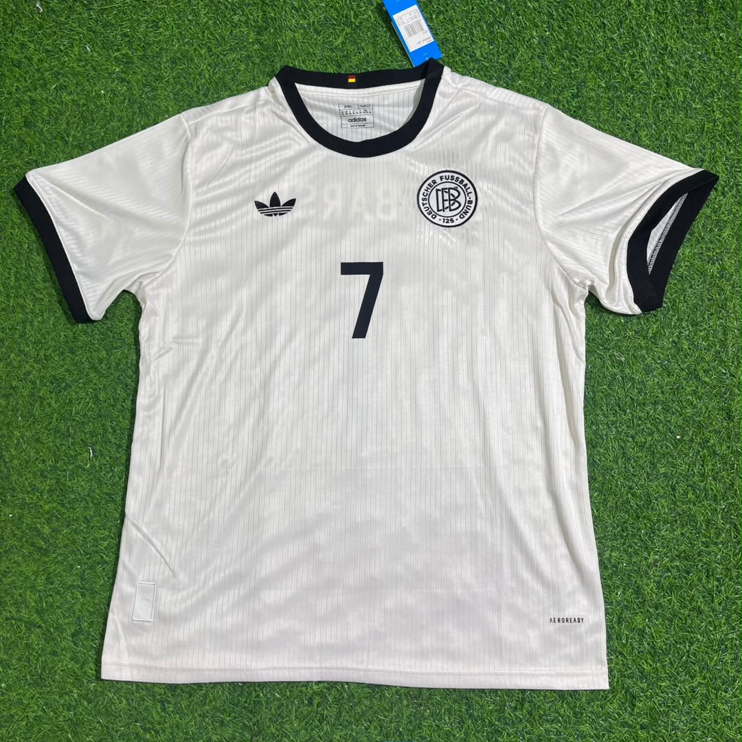 Germany 125 Year Special White Football Jersey – Pierre Littbarski – Front View