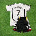 Pierre Littbarski Germany Kids White Special Retro Football Jersey – Back View