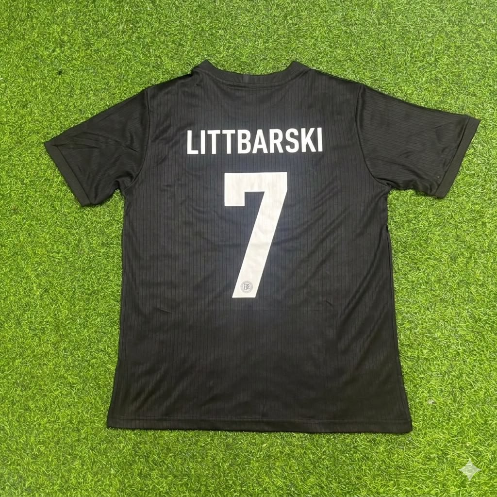 Pierre Littbarski Germany 125 Years Special Black Football Jersey – Back View