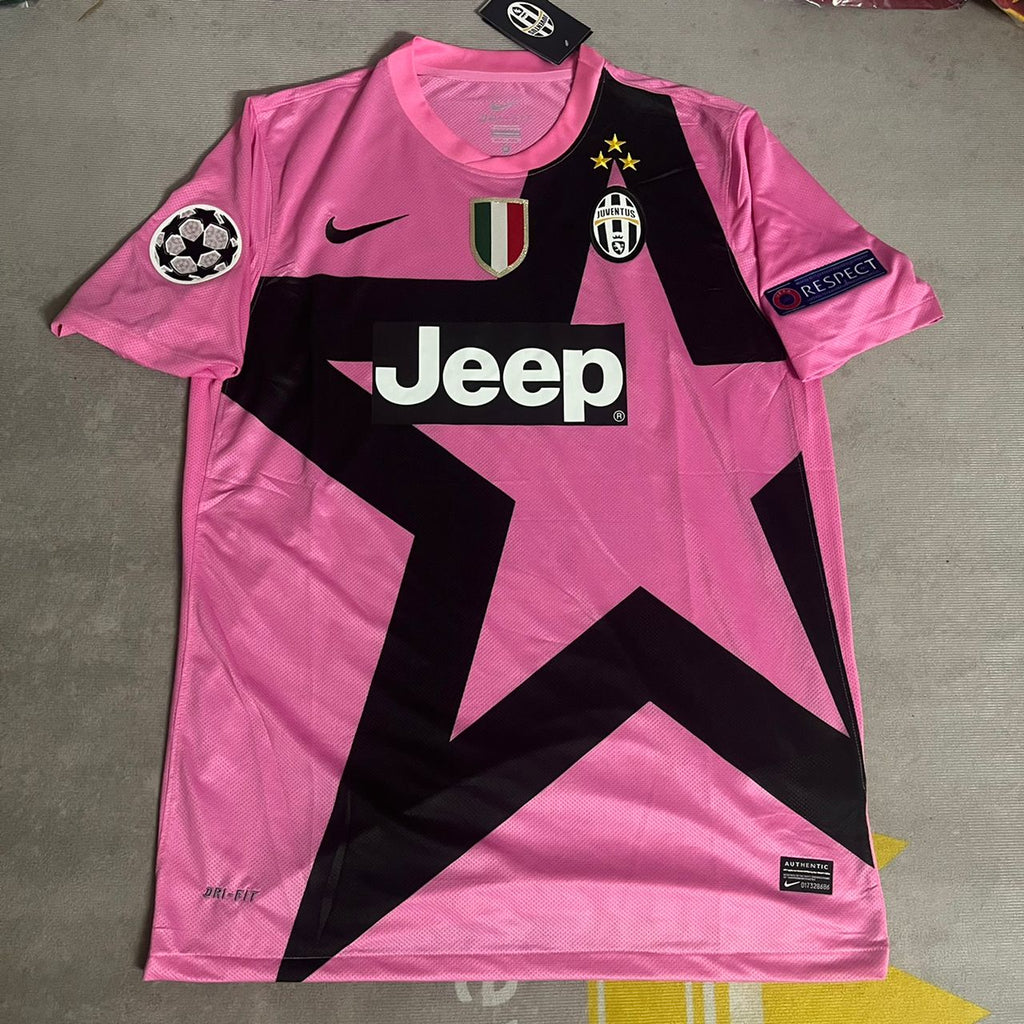 Claudio Marchisio Juventus Pink Black 2012 2013 Season Retro Jersey Kit – Detailed View