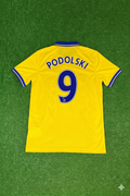 2013/14 Lukas Podolski Arsenal Yellow Retro Football Jersey – Back View