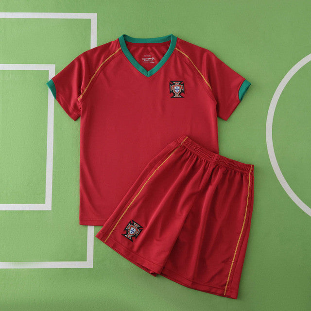 2006 Portugal Season Home Kids Retro Football Jersey – Back View