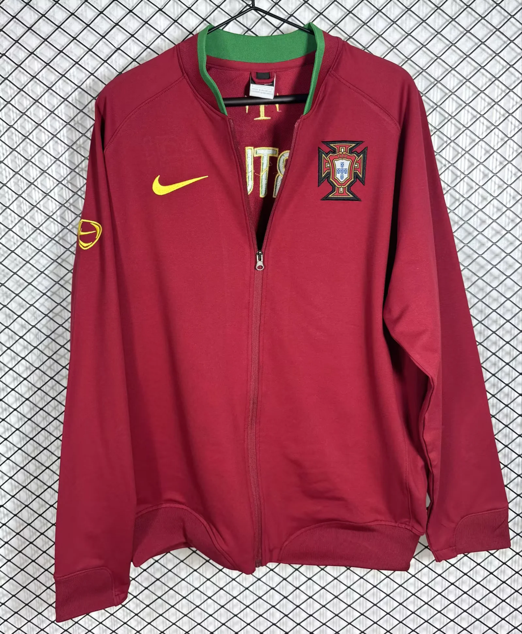 Portugal 2006 Retro Red Windbreaker Jacket – Detailed View