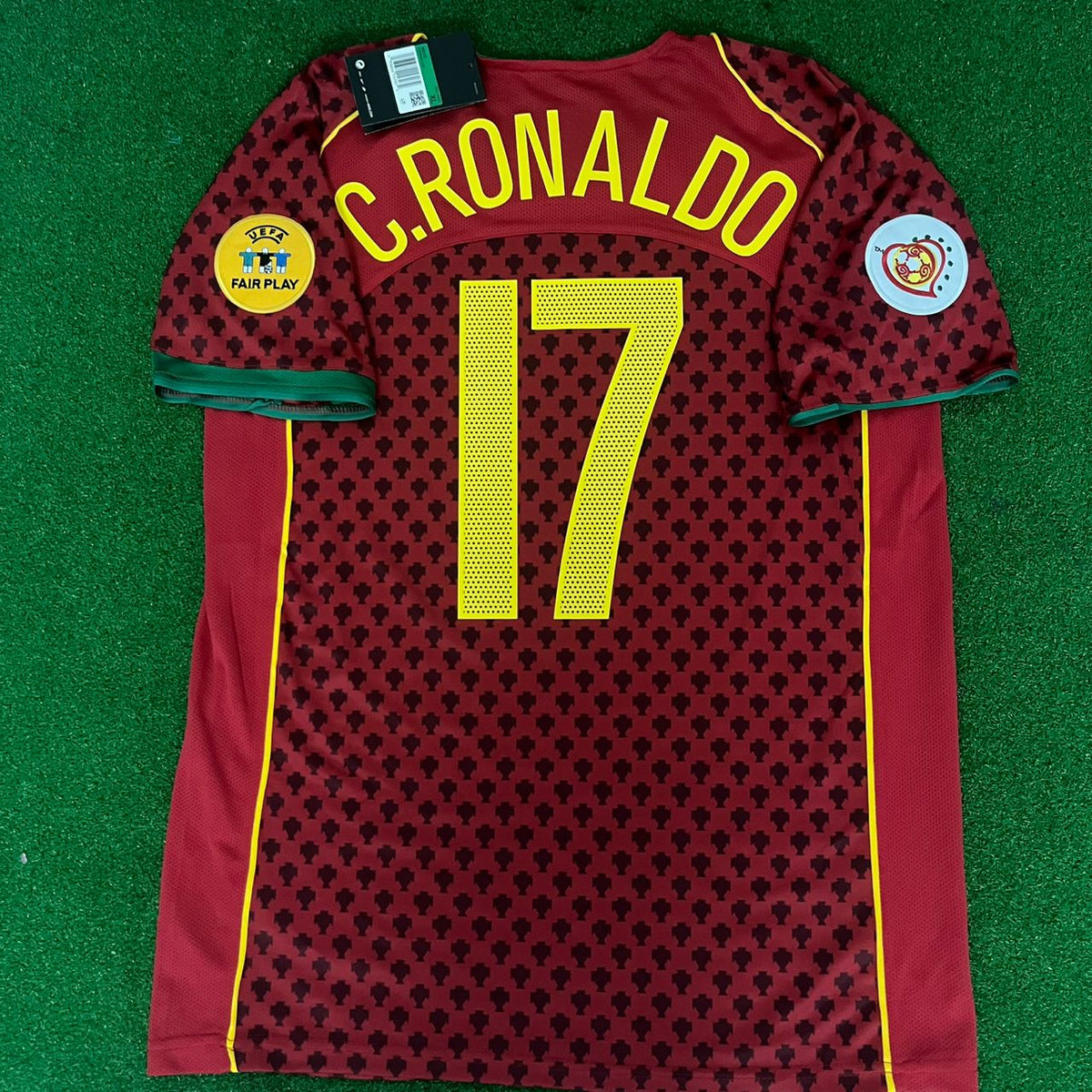 Cristiano Ronaldo Portugal EURO 2004 Retro Home Red Jersey – Detailed View