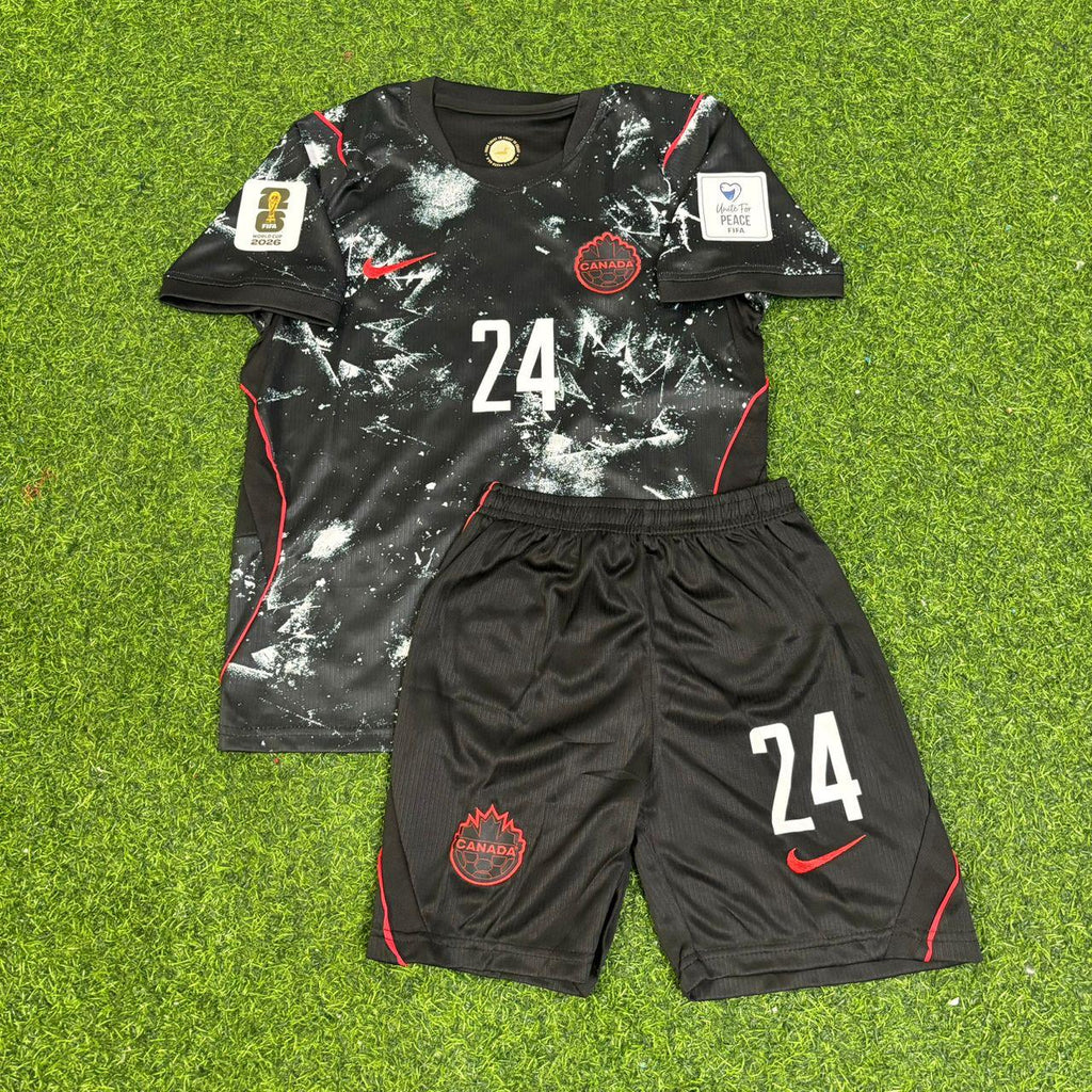 Promise David Canada 2026 World Cup Black Kids Football Jersey – Front View