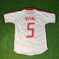 Carles Puyol 02-03 Spain White Retro Football Jersey – Back View