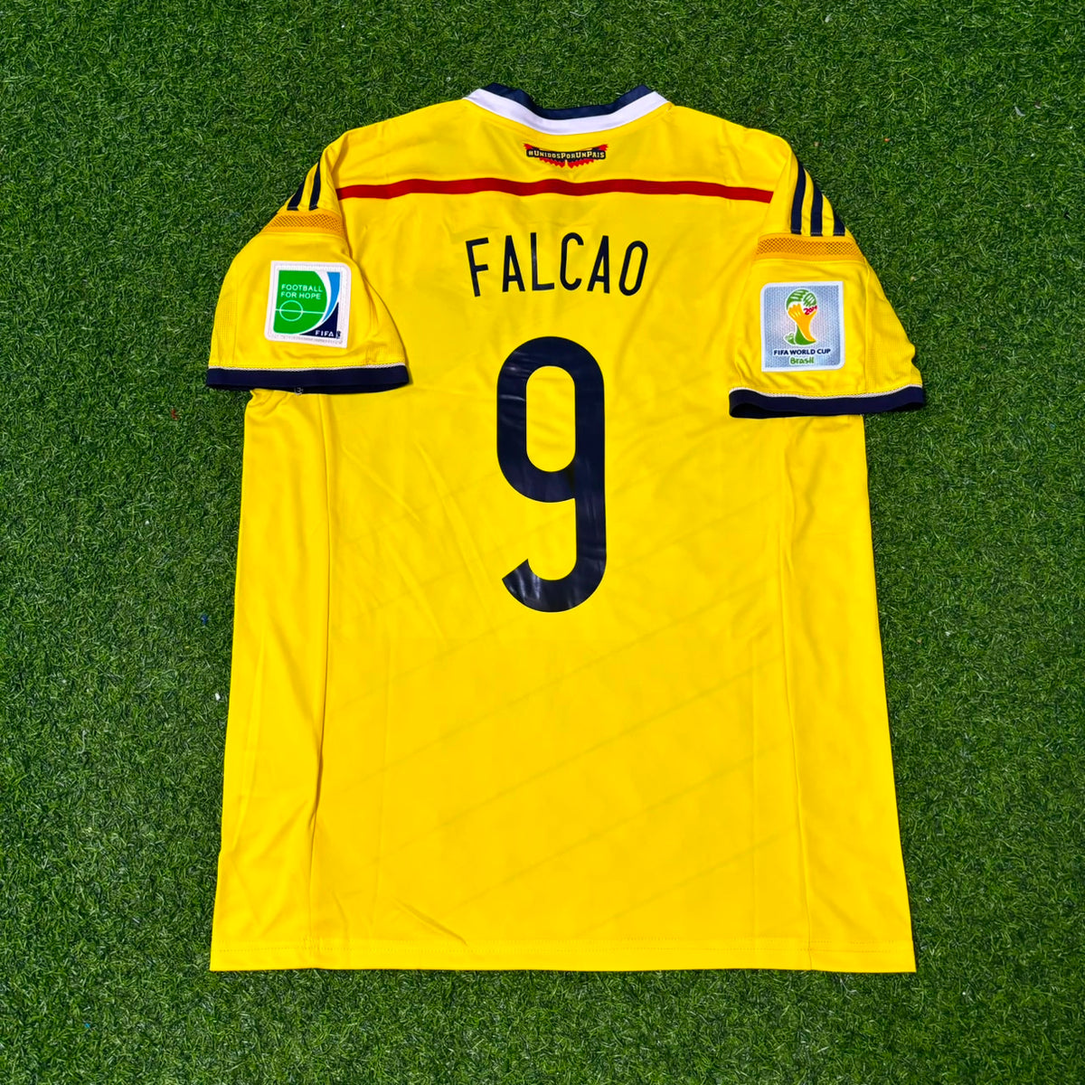 Brazil World Cup Blue Retro Jersey – Radamel Falcao Colombia 2014 – Back View
