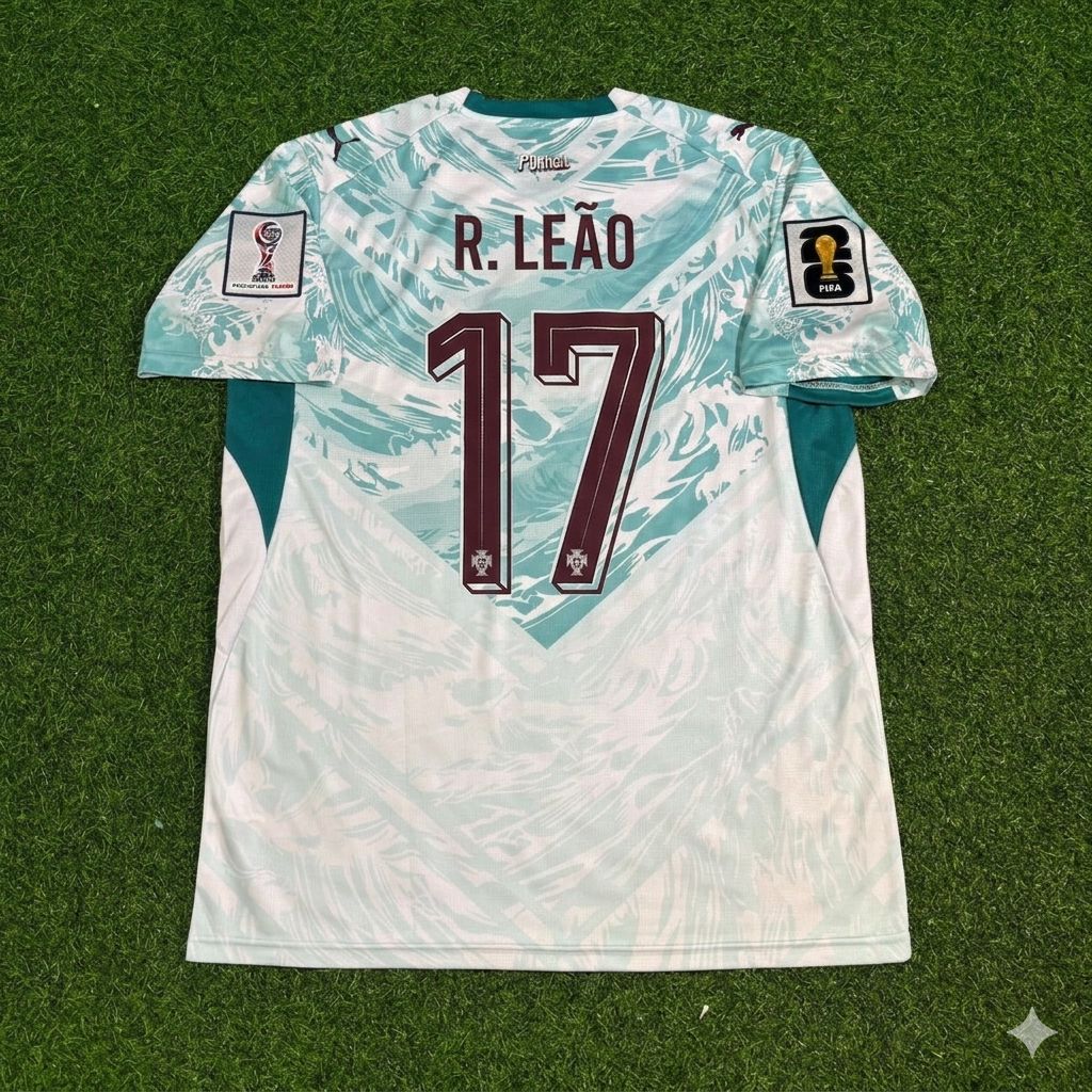 Rafael Leao Portugal 2026 World Cup White Away Football Jersey – Back View