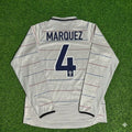 2003 Rafael Márquez #4 Barcelona 2004 Away Long Sleeve Retro Football Jersey Collection – Back View