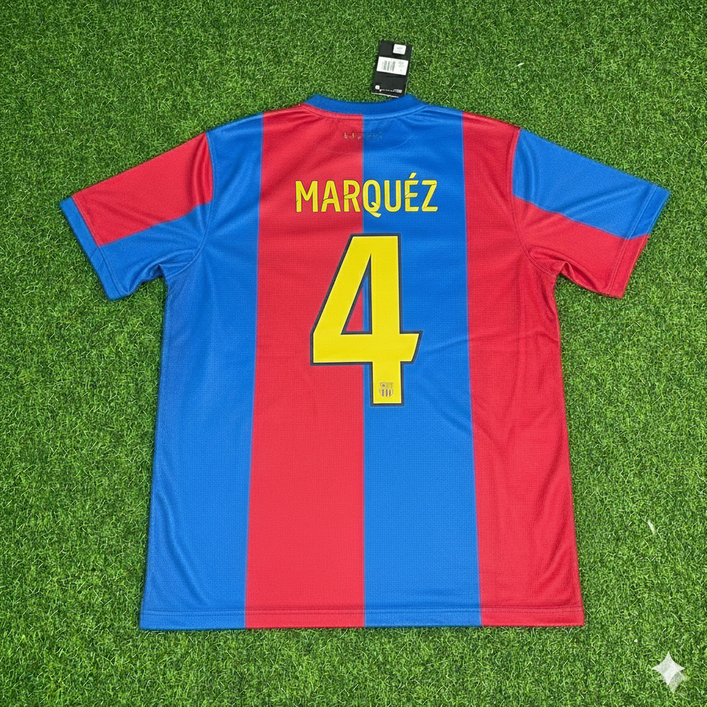 Barcelona 2006/2007 Home Retro Football Jersey – Rafael Marquez – Back View