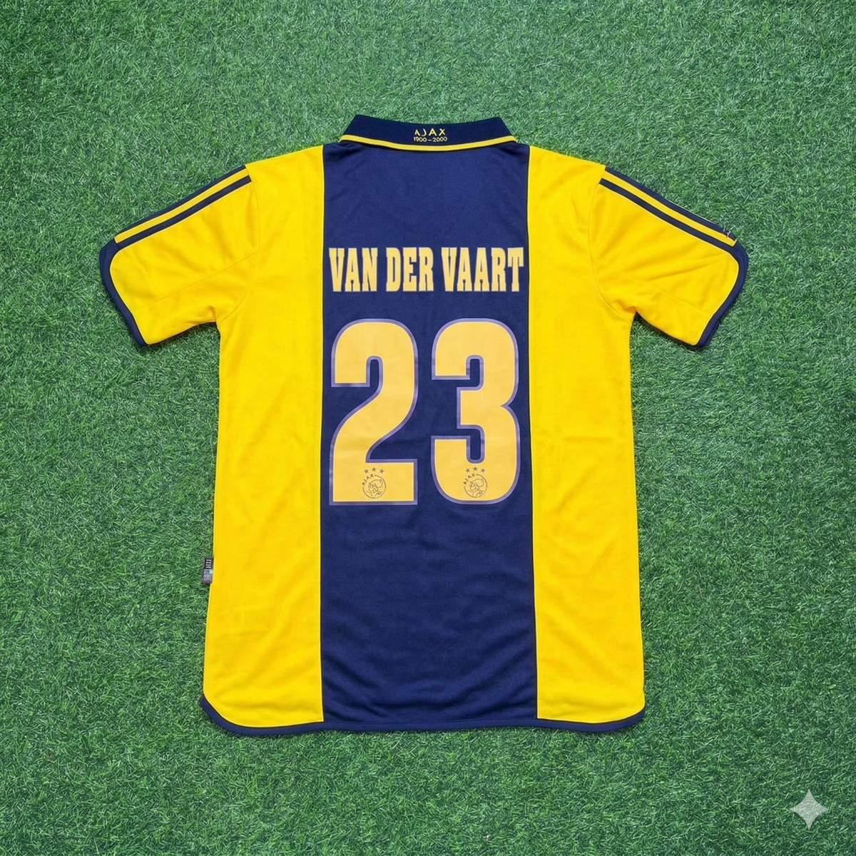 Ajax 2000/2001 Retro Yellow Football Jersey – Rafel van der Vaart – Back View