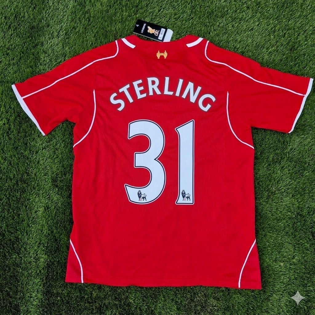 2014/15 Raheem Sterling 31 Liverpool Home Retro Football Jersey – Back View