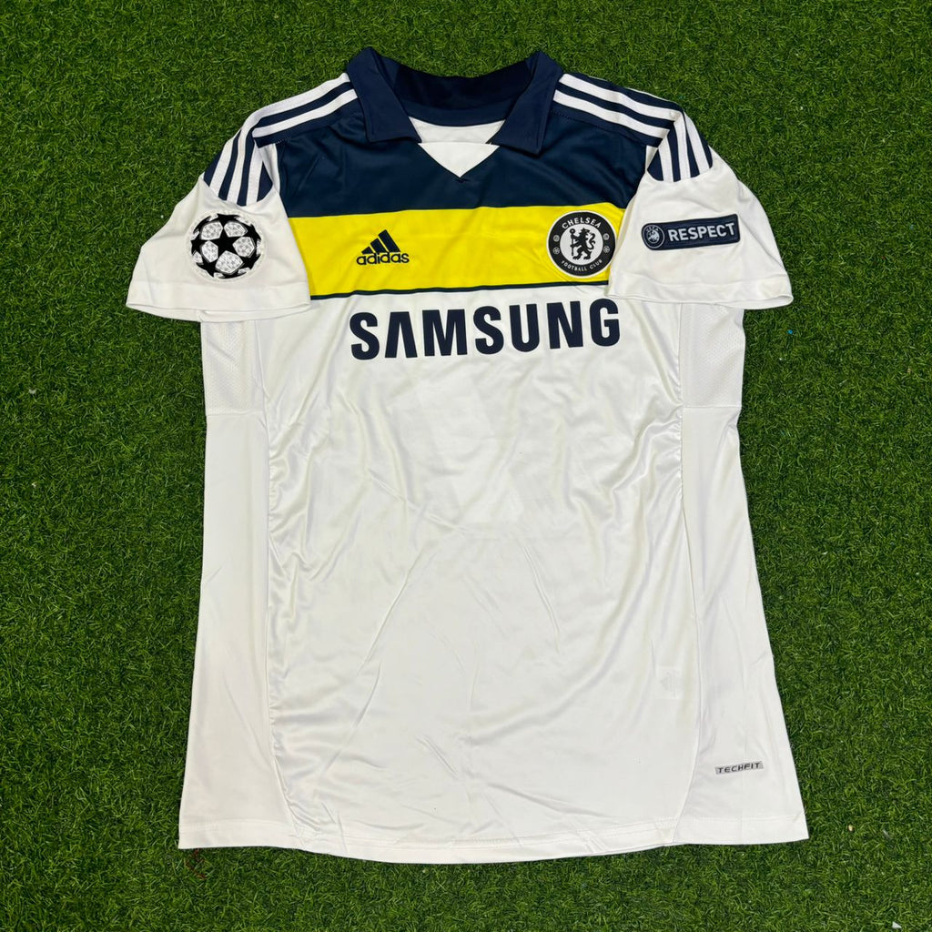 Ramires #7 Chelsea 2011 2012 Champions League White Yellow Retro Jersey – Front View