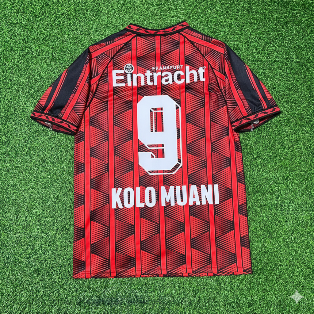 Randal Kolo Muani 9- Eintracht Frankfurt Retro Fußballtrikot Jersey – Back View