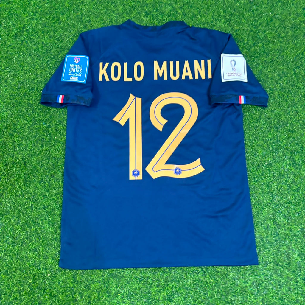 2022 France World Cup Randal Kolo Muani Final Retro Football Jersey – Back View