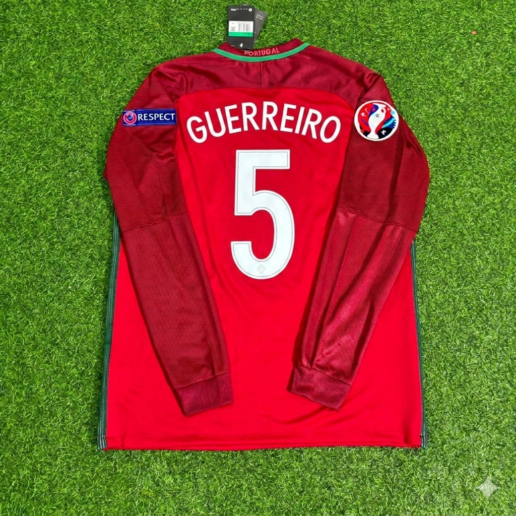 Portugal EURO 2016 Final Long Sleeve Retro Football Jersey – Raphaël Guerreiro 5- – Back View