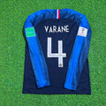 France 2018 World Cup Final Long Sleeve Retro Football Jersey – Raphael Varane – Back View