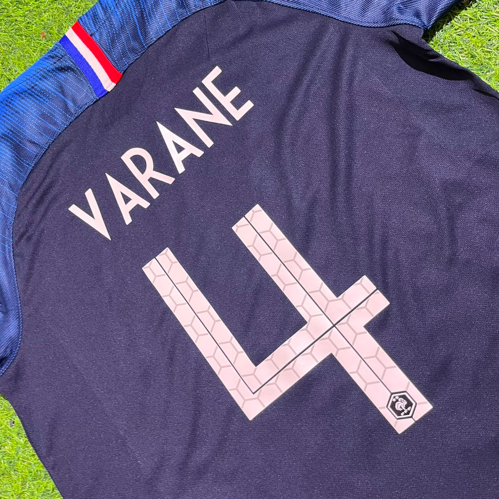 France 2018 World Cup Final Long Sleeve Retro Football Jersey – Raphael Varane – Detailed View