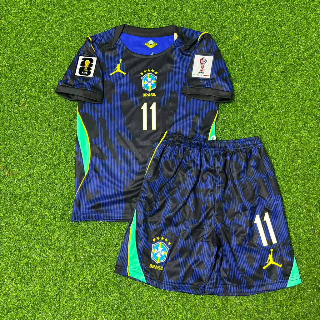 Raphinha #11 Brazil 2026 World Cup Kids New Season Football Jersey – Front View