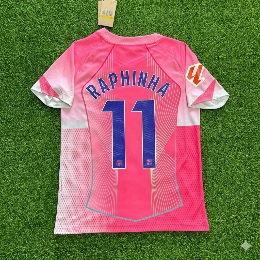2025/26 Raphinha Barcelona Season Football Jersey – Back View