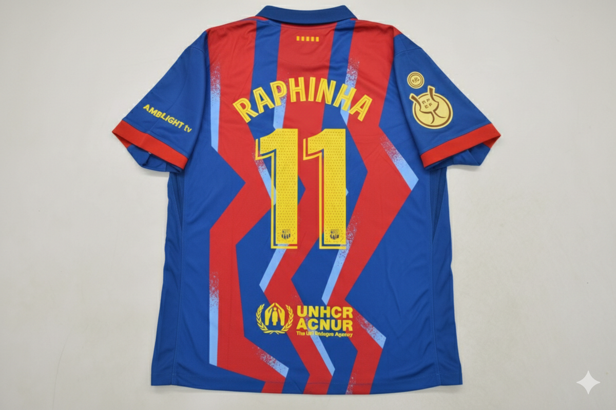 2026 Raphinha 11- Barcelona Supercopa de España Football Jersey – Back View