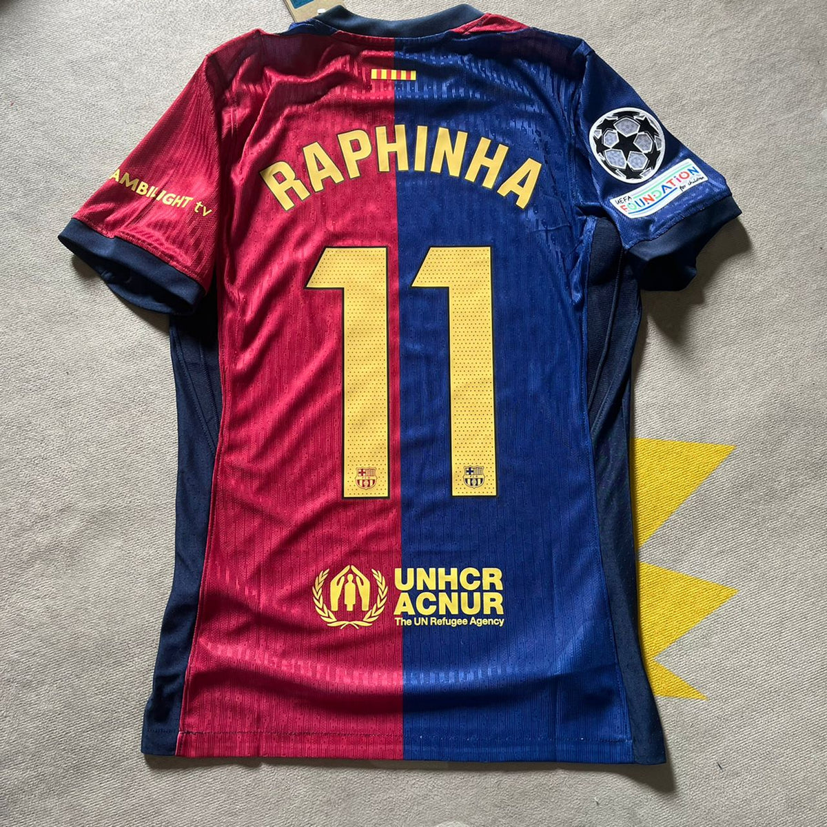 Raphinha Barcelona Football Jersey – Back View
