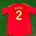 Raul Albiol #2 Spain EURO 2008 Red Home Retro Football Jersey – Back View